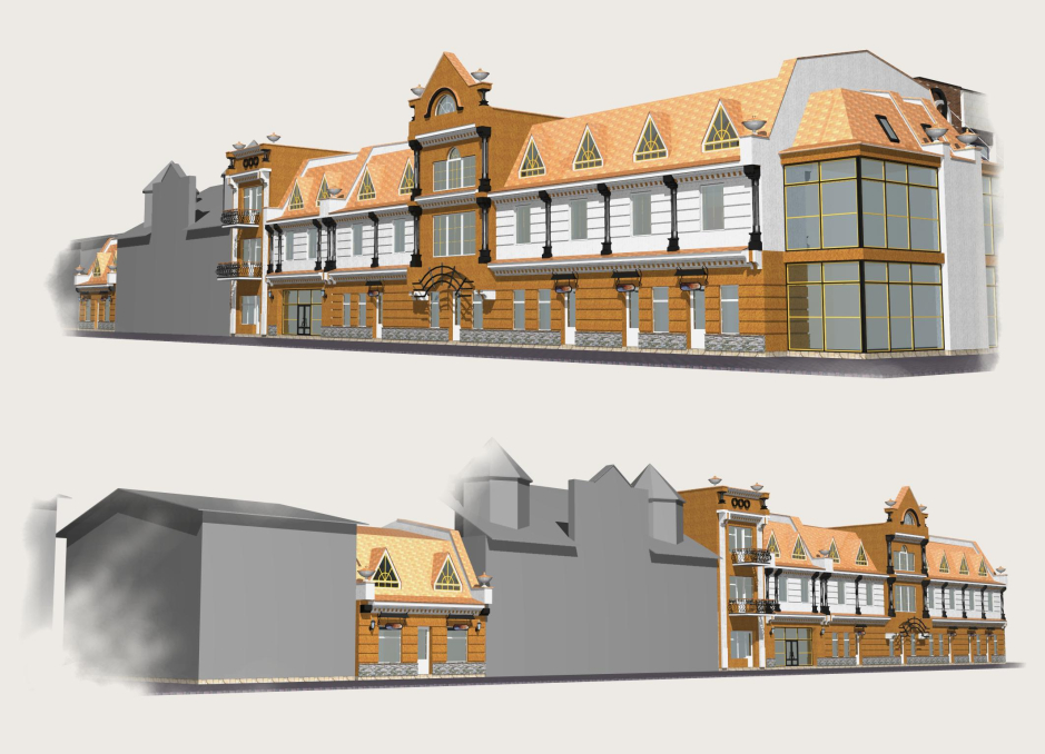 3D rendering - City center reconstruction Kovel Ukraine - Public buildings - Projects - Parchitects title