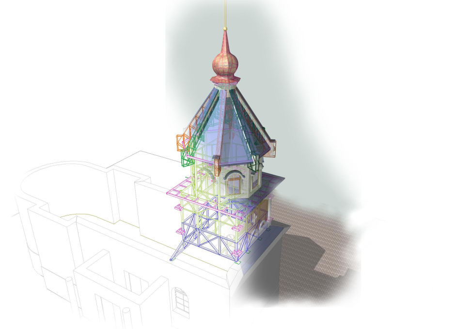 3D scheme - Church reconstruction Kovel Ukraine - Worship places - Projects - Parchitects title