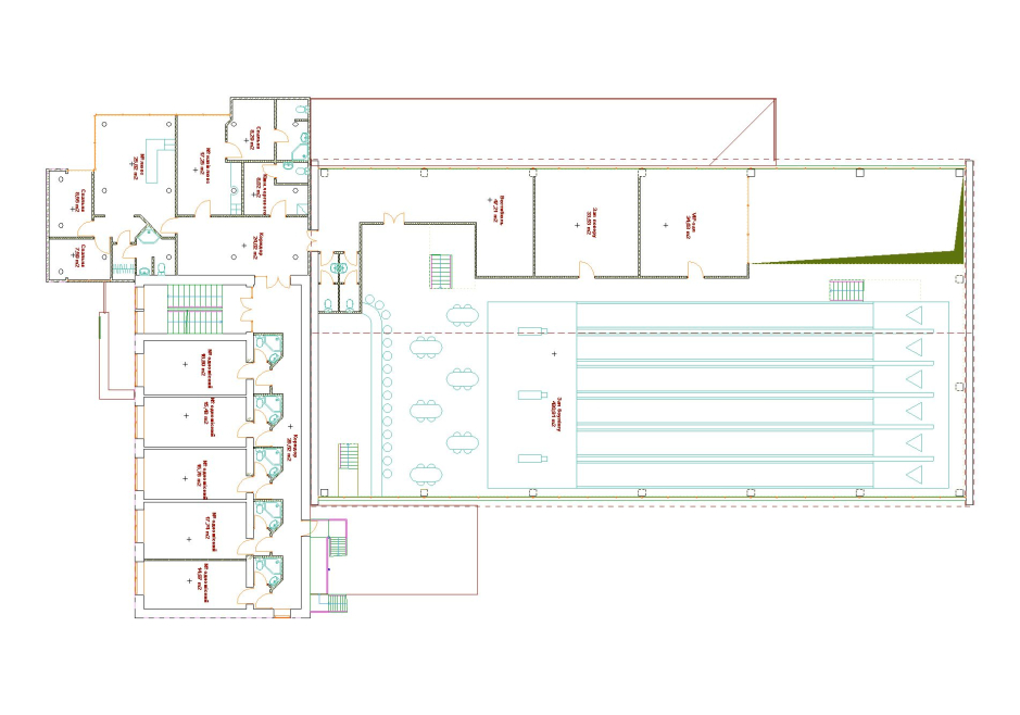 2-nd floor plan - Hotel with bowling-club Beregovo Ukraine - Commercial projects - Projects - Parchitects title