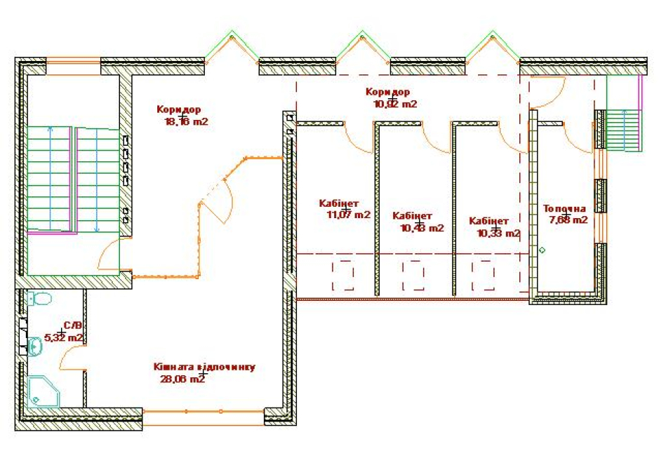 План 3-го этажа - Магазин в г.Ковель Украина - Коммерческие учреждения - Проекты - Parchitects title