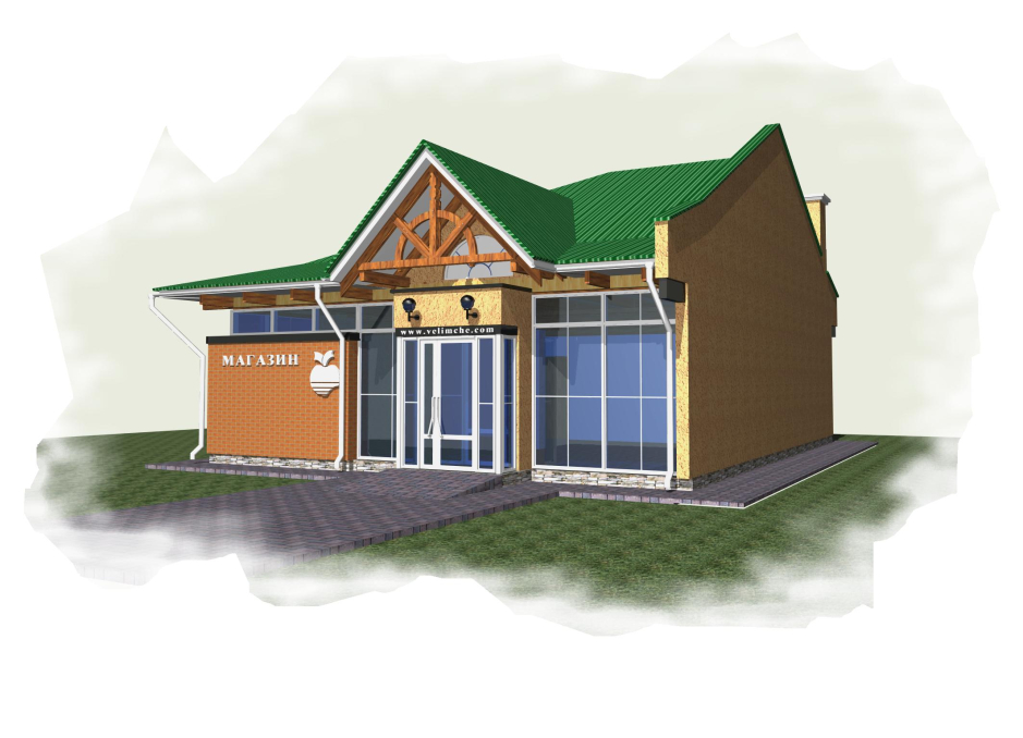 3D rendering - Retail shop in Velimche village Ukraine - Commercial projects - Projects - Parchitects title