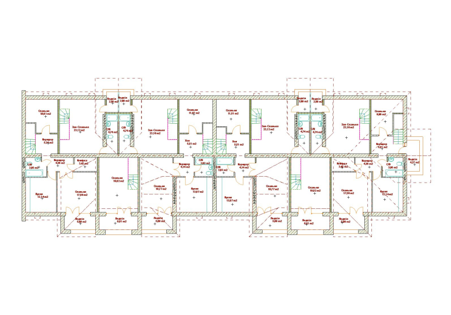 План 5-го этажа - Многоквартирный жилой дом г.Ковель Украина - Жилые дома - Проекты - Parchitects title