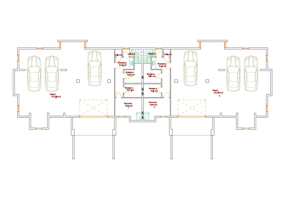 План цокольного этажа - Жилой дом на 2 семьи в г.Ковель Украина - Жилые дома - Проекты - Parchitects title