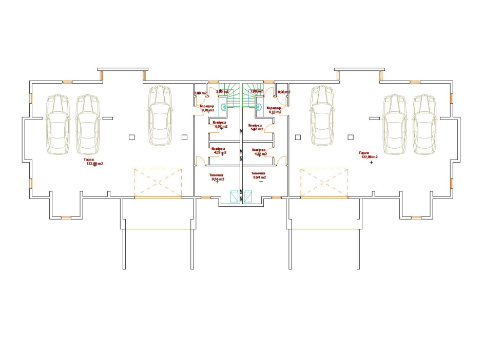 Underground floor plan - Residential house for 2 families Kovel Ukraine - Residential buildings - Projects - Parchitects title