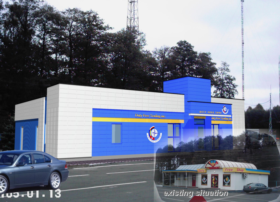 3D view of the store in Domanovo (Ukraine) before and after reconstraction - Chain of DutyFree shops in Ukraine - Commercial projects - Projects - Parchitects title