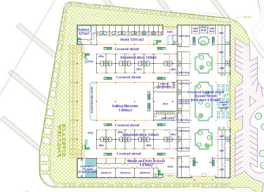 Groundfloor plan - Klaksvik City-center Faroe Islands - Competition projects - Projects - Parchitects title