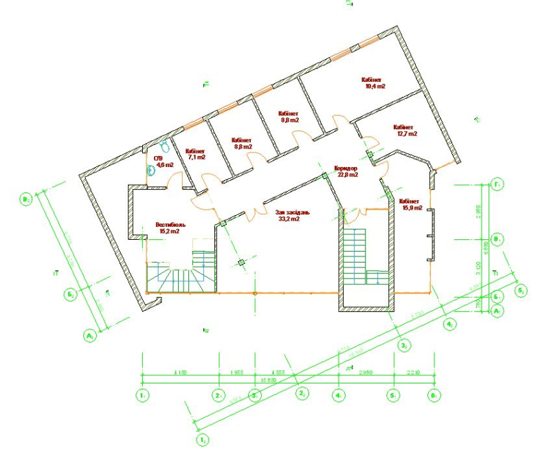 3-rd floor plan - Office Kovel Ukraine - Commercial projects - Projects - Parchitects title