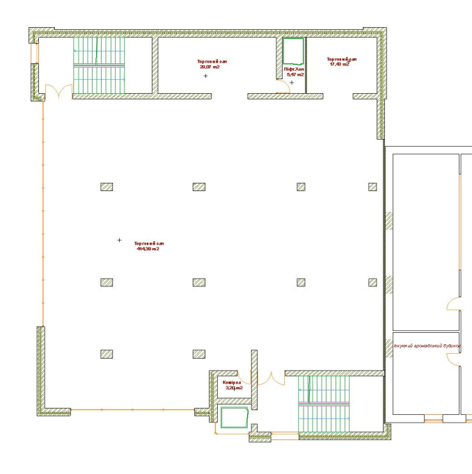 2-nd floor plan - Retail Store in Kovel Ukraine - Commercial projects - Projects - Parchitects title