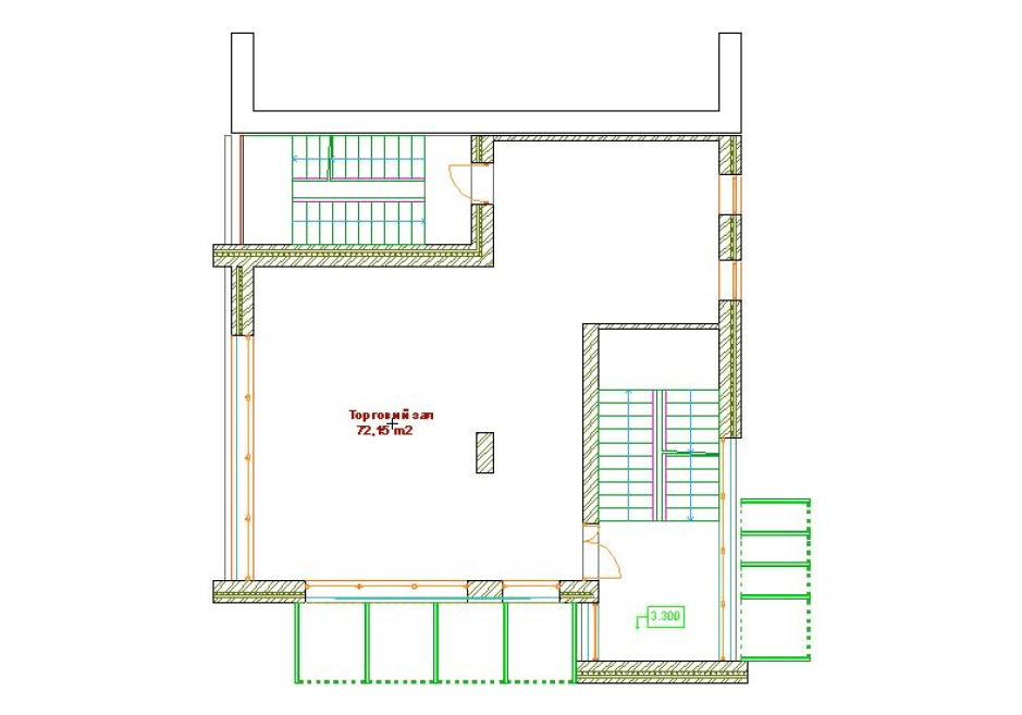 2-nd floor plan - Food store "Avoska" Kovel Ukraine - Commercial projects - Projects - Parchitects title
