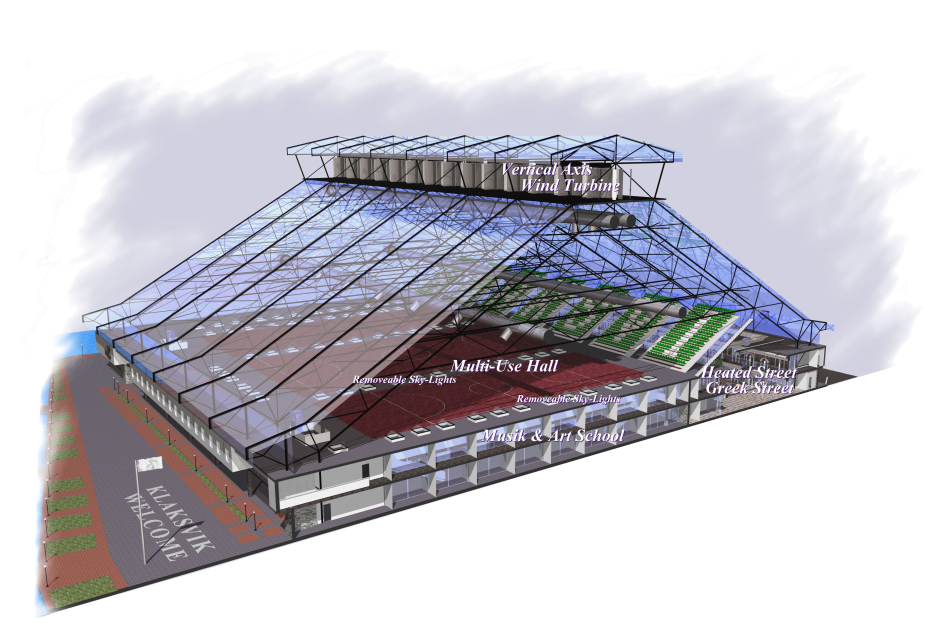 3D section in perspective view - Klaksvik City-center Faroe Islands - Competition projects - Projects - Parchitects title