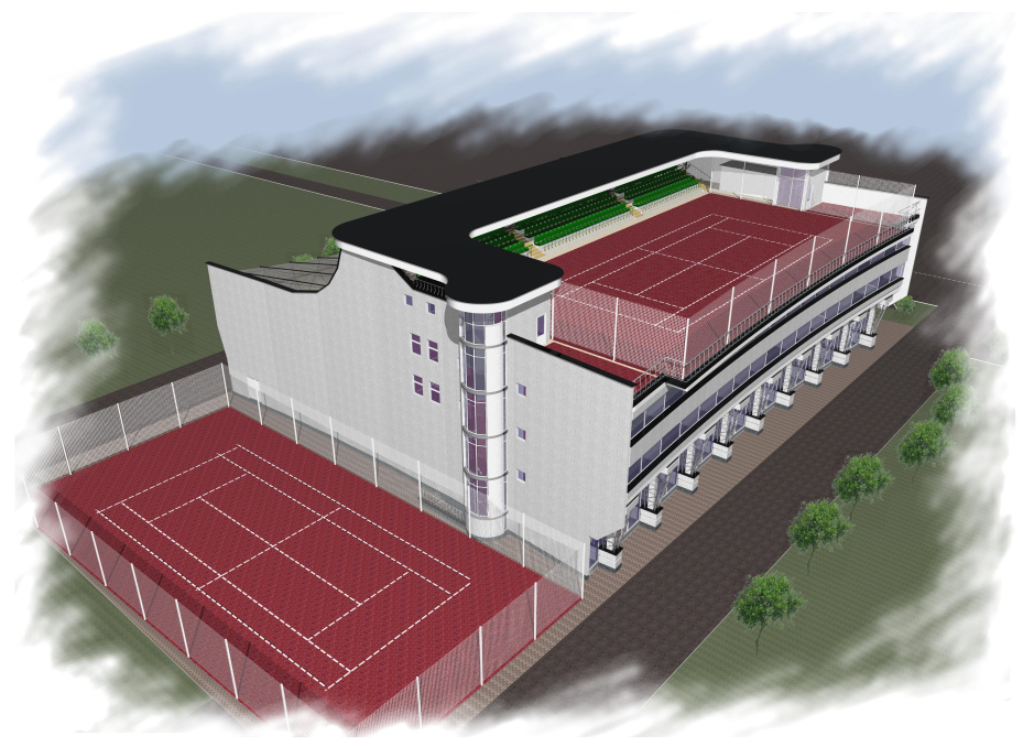Перспективное изображение - Спортивный комплекс г.Ковель Украина - Общественные здания - Проекты - Parchitects title