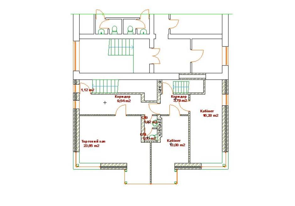 2-nd floor plan - Shop Kovel Ukraine - Commercial projects - Projects - Parchitects title