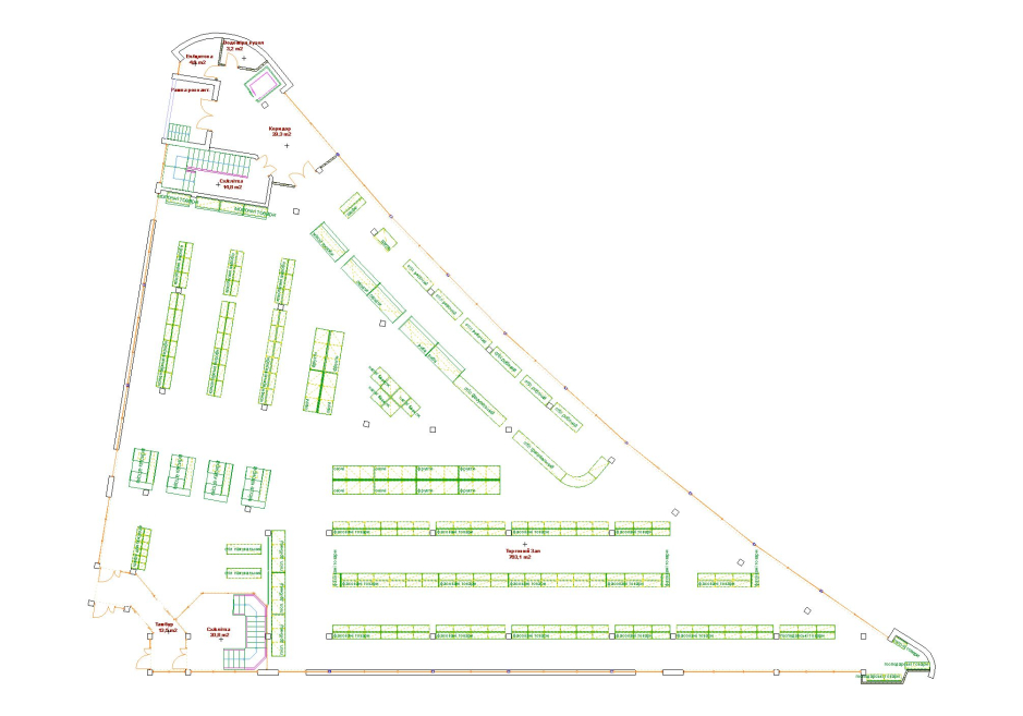 1-st floor plan - Project proposition of the retail store construction in Kovel Ukraine - Commercial projects - Projects - Parchitects title