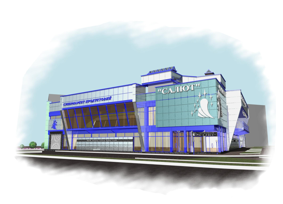 3D rendering - Project proposition of the retail store construction in Kovel Ukraine - Commercial projects - Projects - Parchitects title