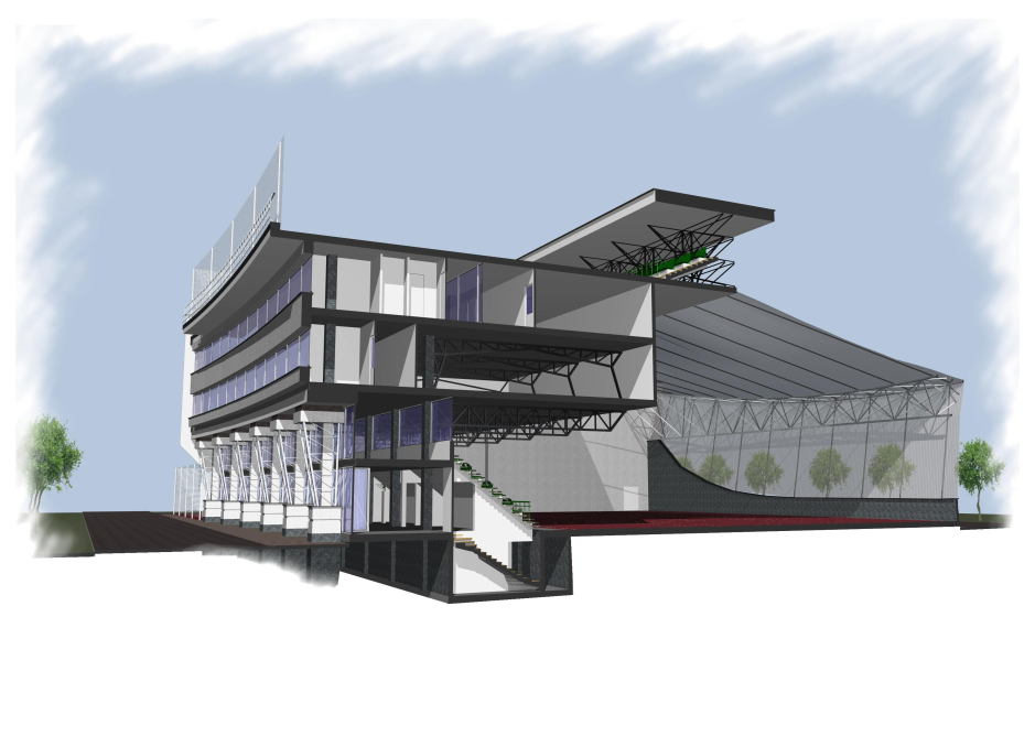 3-D section - Sport Complex Kovel Ukraine - Public buildings - Projects - Parchitects title