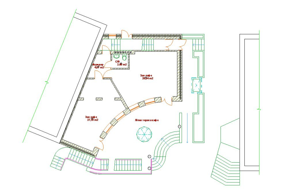 1-st floor plan - Coffe House Kovel Ukraine - Commercial projects - Projects - Parchitects title