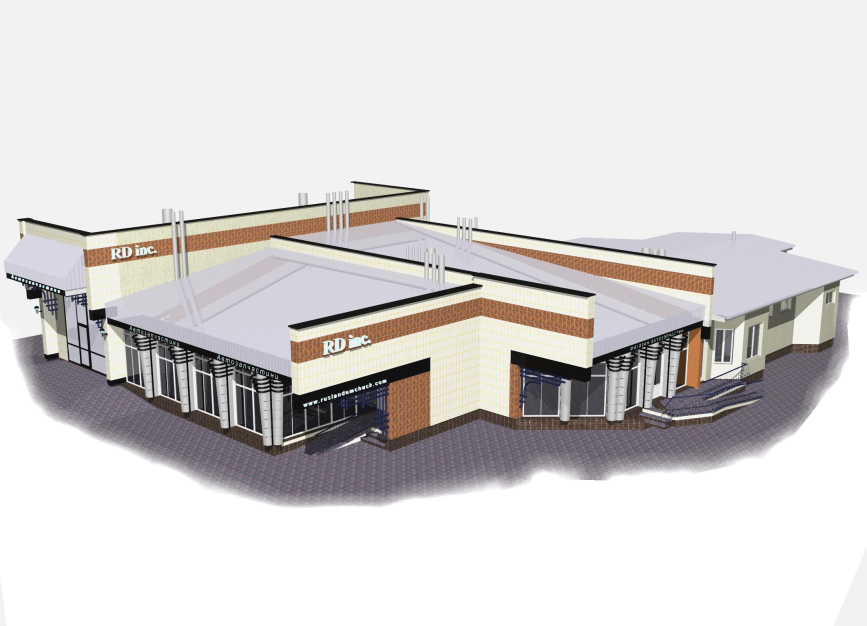 3D rendering - auto spare parts shop Kovel Ukraine - Commercial projects - Projects - Parchitects title