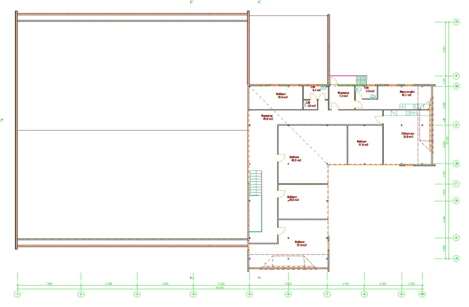 Autoservice. 2-nd floor plan - Commercial complex Kovel Ukraine - Commercial projects - Projects - Parchitects title