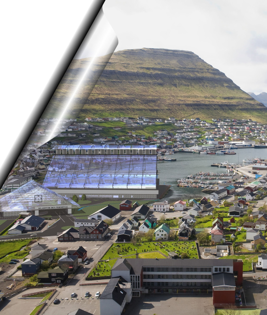 Perspective view - Klaksvik City-center Faroe Islands - Competition projects - Projects - Parchitects title