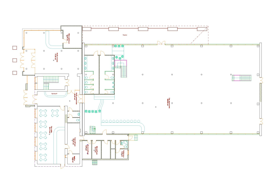 1-st floor plan - Hotel with bowling-club Beregovo Ukraine - Commercial projects - Projects - Parchitects title