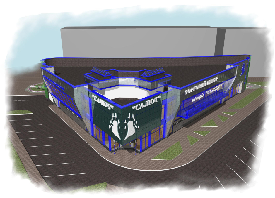3D rendering - Project proposition of the retail store construction in Kovel Ukraine - Commercial projects - Projects - Parchitects title