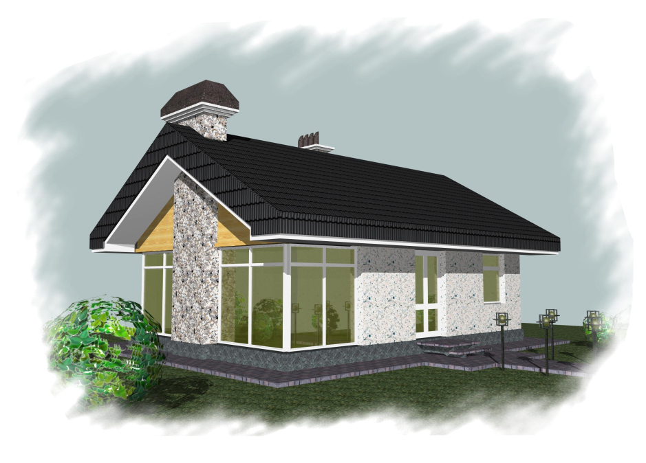 Перспективное изображение - Индивидуальный жилой дом в г.Ковель Украина - Жилые дома - Проекты - Parchitects title