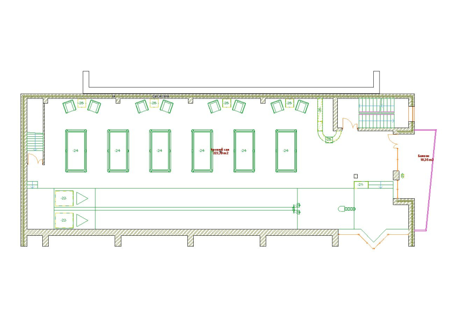 2-nd floor plan - Pizza-pub "Klassik" Kovel Ukraine - Commercial projects - Projects - Parchitects title