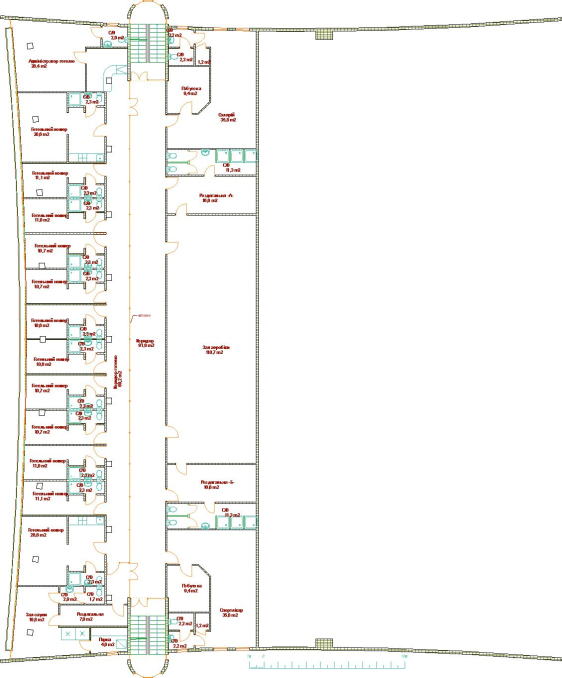 4-th floor plan - Sport Complex Kovel Ukraine - Public buildings - Projects - Parchitects title