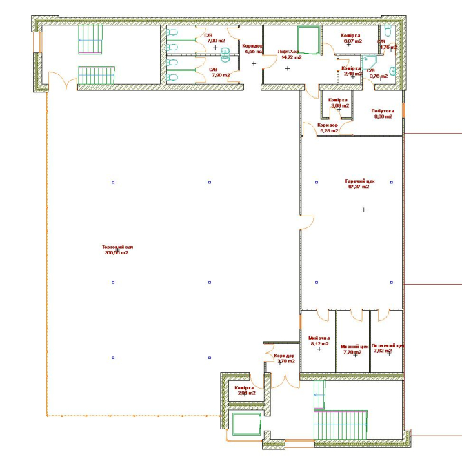 3-rd floor plan - Retail Store in Kovel Ukraine - Commercial projects - Projects - Parchitects title