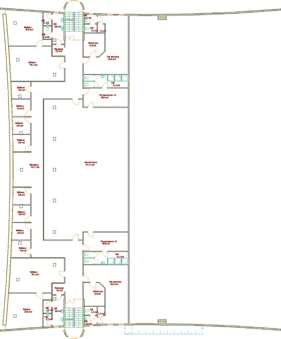 3-rd floor plan - Sport Complex Kovel Ukraine - Public buildings - Projects - Parchitects title