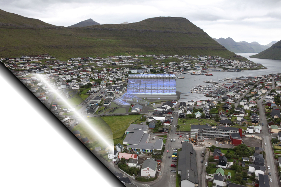 Perspective view - Klaksvik City-center Faroe Islands - Competition projects - Projects - Parchitects title